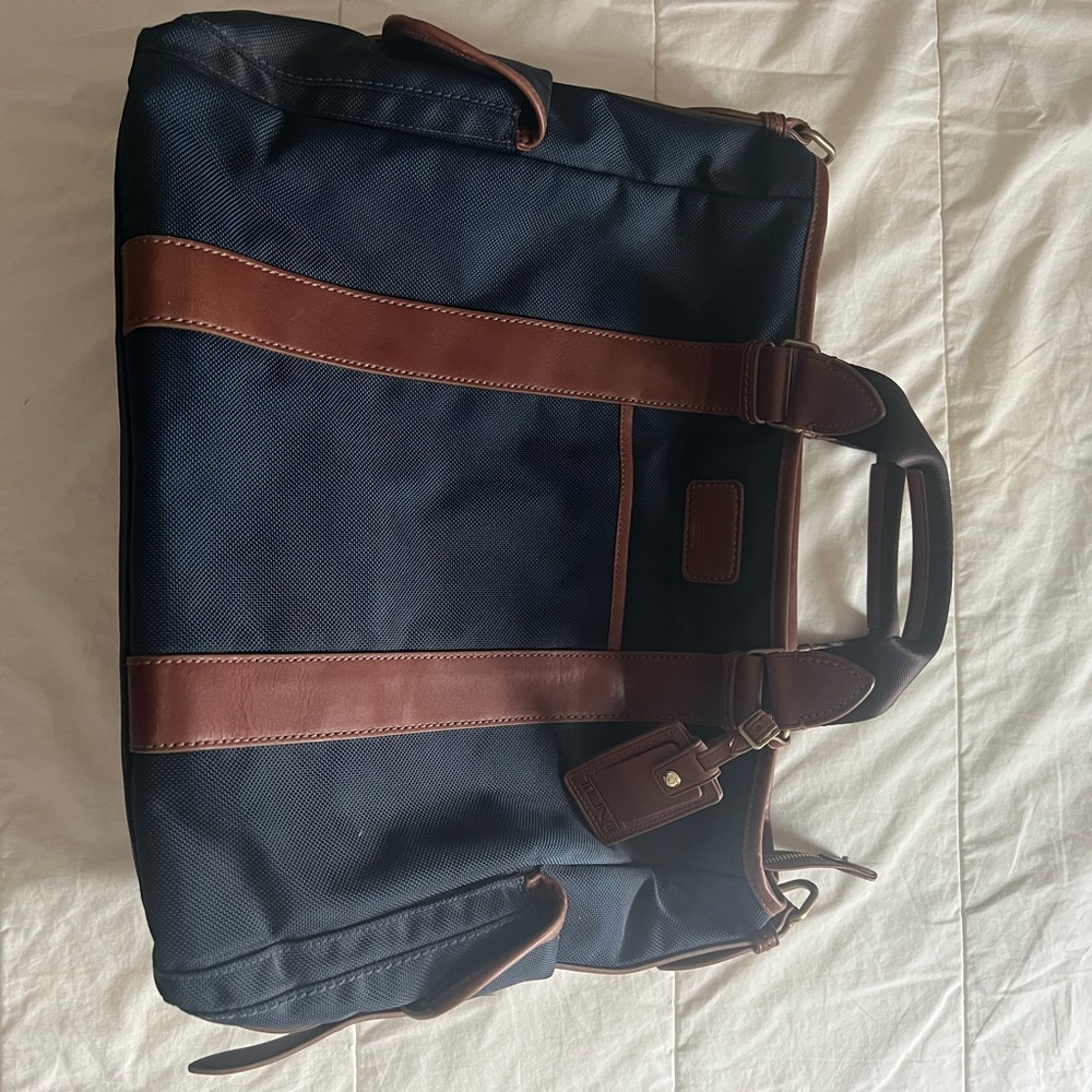 Tumi Navy and Brown Men's Bag
